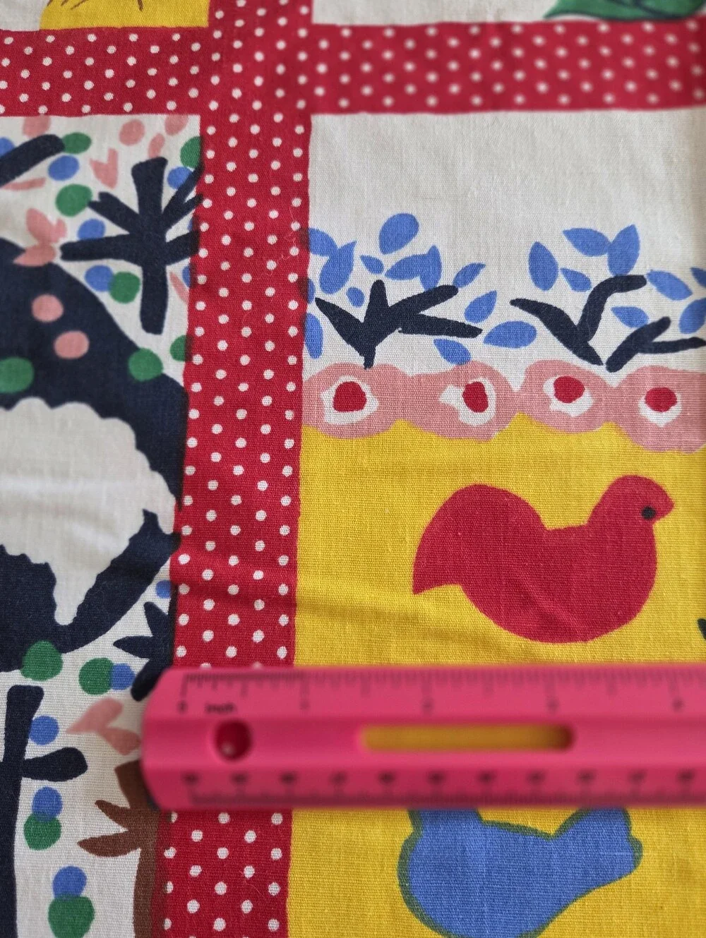 Vintage Spring Mills Farm Sewing Quilting Fake Quilt Cotton Fabric